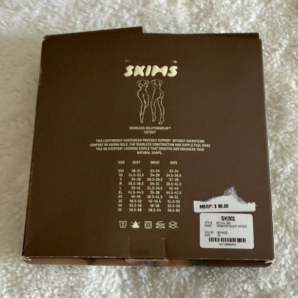BNWT SKIMS Seamless Sculpt Catsuit - Brown and Tan Sz 2x - Picture 3 of 7